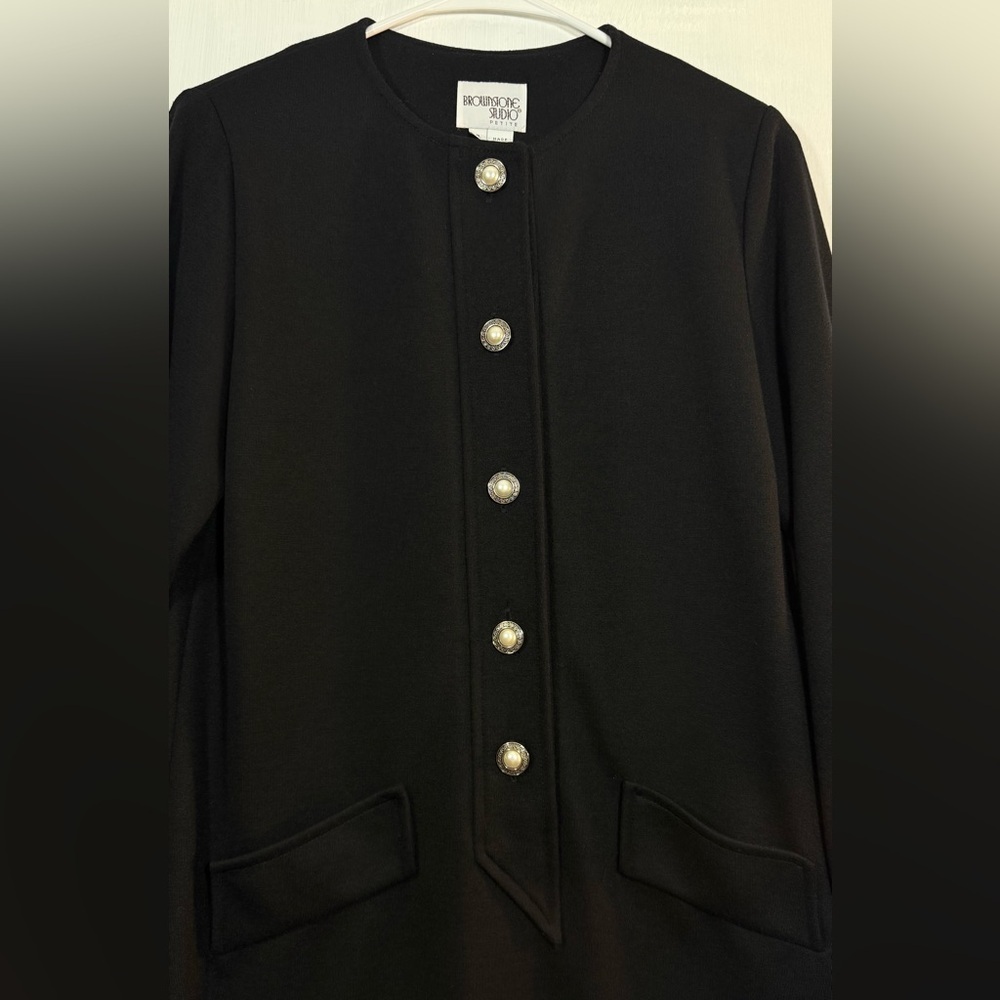 Vintage Made in the USA Brownstone Studio Petite Size 4 Black Dress - Picture 3 of 15